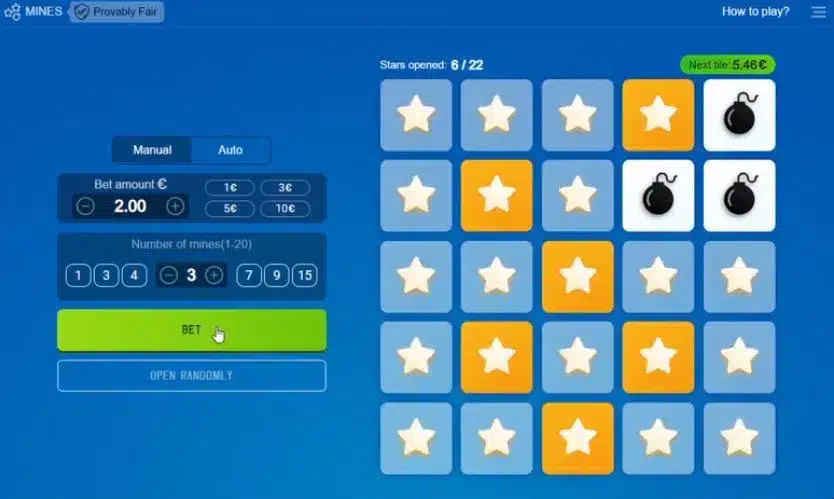 Jeu casino Mines