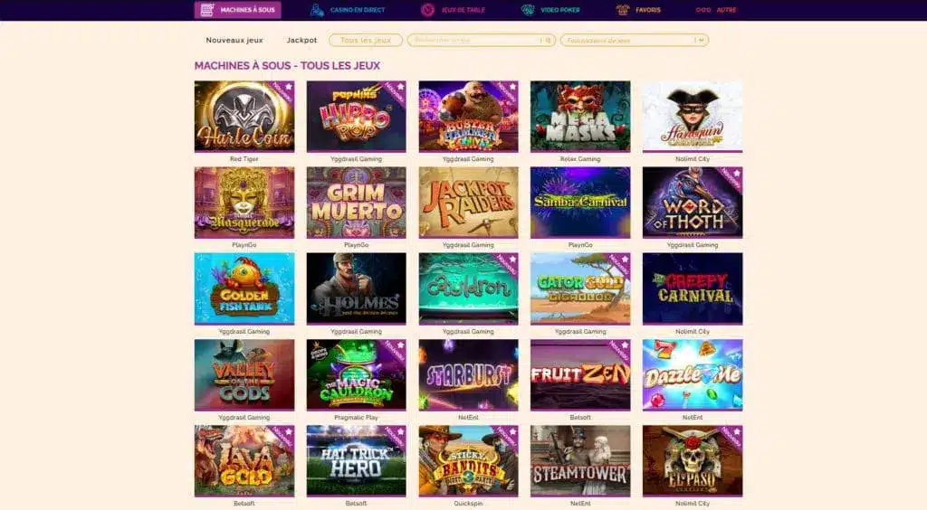 machines à sous arlequin casino