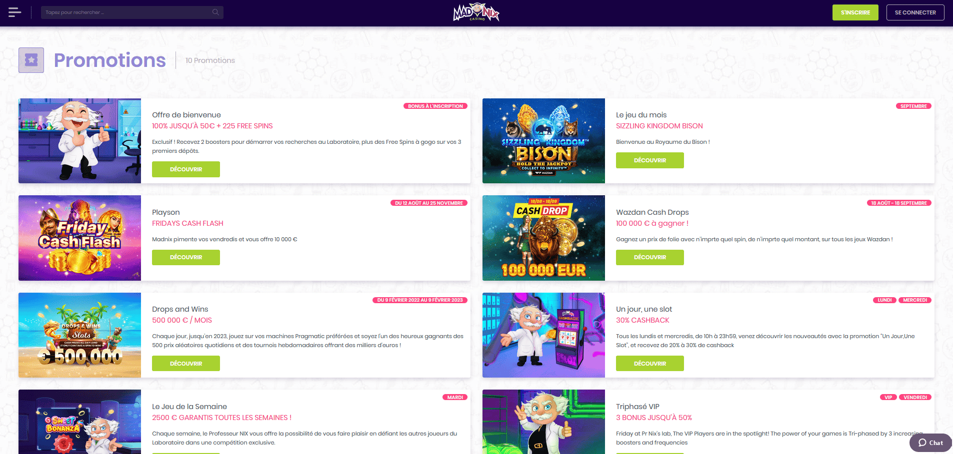 madnix casino retrait