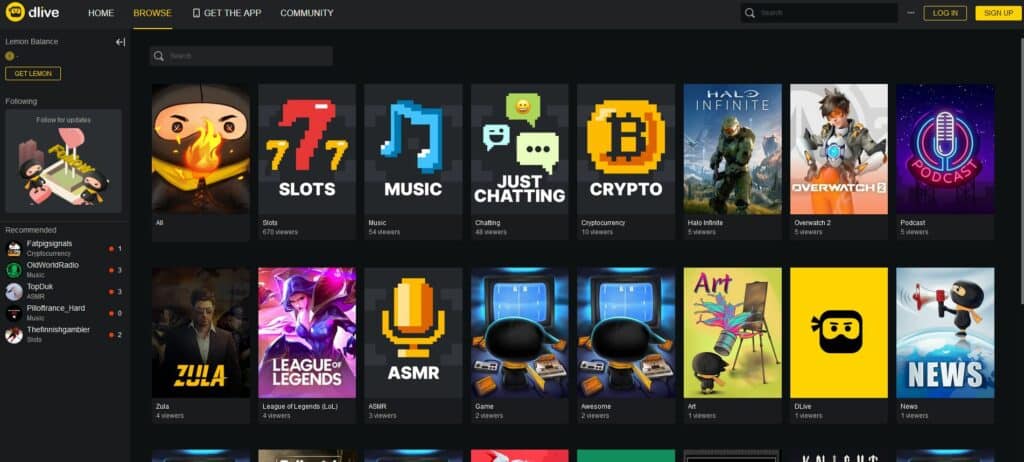 dlive plateforme streaming