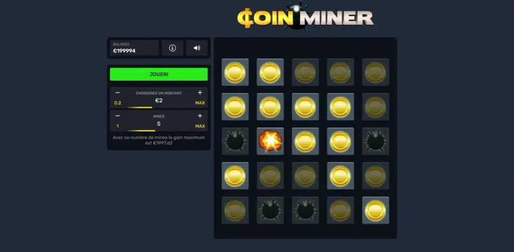 gameplay jeu coin miner