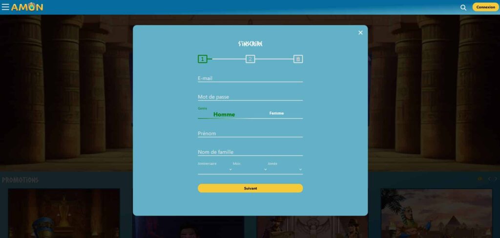 comment s'inscrire amon casino
