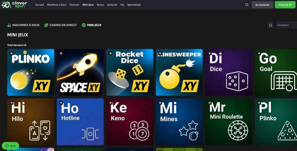 mini jeu clover spin