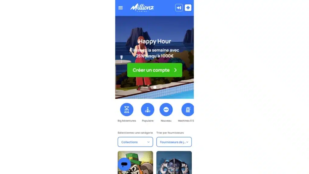 Millionz accueil